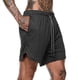 thumbnail image 3 of Shorts deportivos 2 en 1 para hombre Hombres 2-en-1 Entrenamiento Pantalones cortos para correr Deporte Cadera Fitness Ligero Gimnasio Yoga Entrenamiento Ropa deportiva Corbata Cinturón Cintura Pantal, 3 of 7