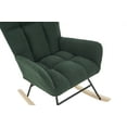 thumbnail image 5 of Nursery Rocking Chair, Modern Teddy Upholstered Rocker Glider Chair with High Backrest and Metal Base for Bedroom Living Room Offices, Emerald, 5 of 10