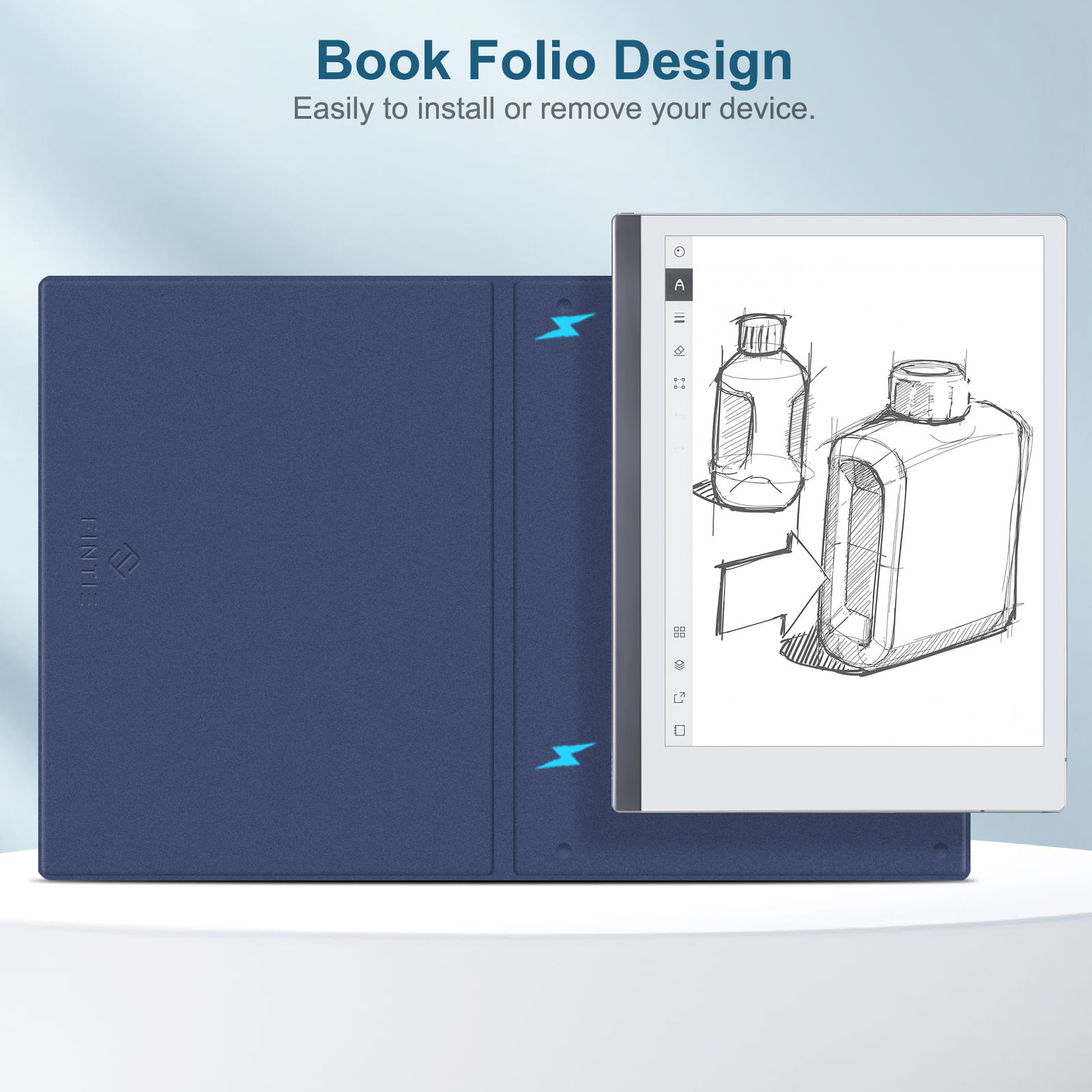 reMarkable - Book Folio opens like a book and the cover folds neatly away,  so you can keep your paper tablet protected while you work. Accessories are  now available to purchase separately