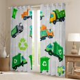 thumbnail image 2 of Manfei Trash Can Black Out Curtains,Environmental Theme Curtains Pack of 2 (42x63 Each),Green Gray Bedroom Curtains For Boys Kids,Super Cozy Room Decor, 2 of 6