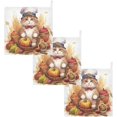 thumbnail image 6 of Coolnut 5 PCS Cute Autumn Cat Baby Muslin Washcloths, Thanksgiving Pumpkin Face Towel Burp Cloths Ultrasoft Absorbent Cotton Bath Wipes Towels for Newborn Boys Girls, 6 of 6