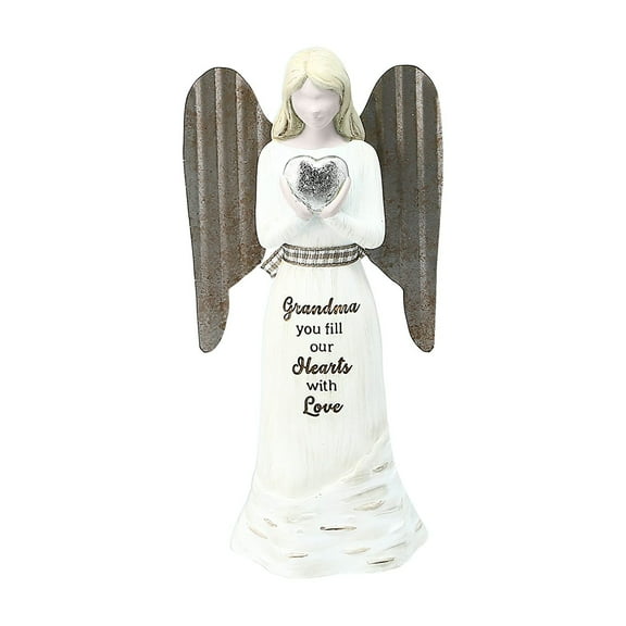 Pavilion - 5" Angel Figurine - Grandma You Fill Our Hearts with Love - Simplistic Rustic Modern Farmhouse Statue