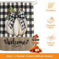 thumbnail image 3 of Thanksgiving Shower Curtains for Bathroom, Fall White Pumpkin Leaves Black Plaid Waterproof Fabric Shower Curtain, Decorative Bathroom Curtain for Bathtub, 36"x72", No Hooks Included, 3 of 9