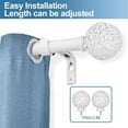 thumbnail image 2 of Urbanest 3/4" Diameter Planet Ball Drapery Rod, White with White, 48"-84", 2 of 6