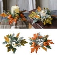 thumbnail image 5 of WUSUOWEI 9.8inch Fall Candle Rings Leaves Wreath Small Candle Wreath Rings for Farmhouse Thanksgiving Wedding Table Door Decor Maple Leaf Celebration Festival Indoor Decorations, 5 of 9