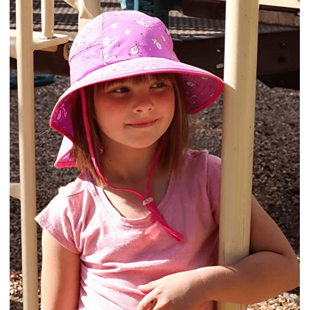 Kids Hats Toddlers Sun Hat UPF50+Bucket Outdoor Beach Play Sun Protection  Cap for Kids Ages 3~10 Girl Boy(Rose) R212