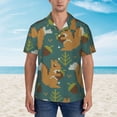 thumbnail image 4 of Daiia Knitted Woodland Squirrel Hawaiian Shirt for Men Gentle Cotton Regular Short Sleeve Casual-X-Large, 4 of 9