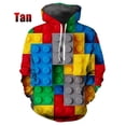 thumbnail image 4 of Sudadera con capucha con estampado 3D de bloques de construcción divertidos para niños y mujeres, 4 of 5