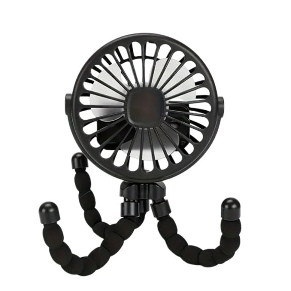 Portable Flexible Tripod Fan USB Rechargeable Mini Octopus Fan Ultra Quiet for Stroller Car Seat Travel Handheld 3-speed Fan