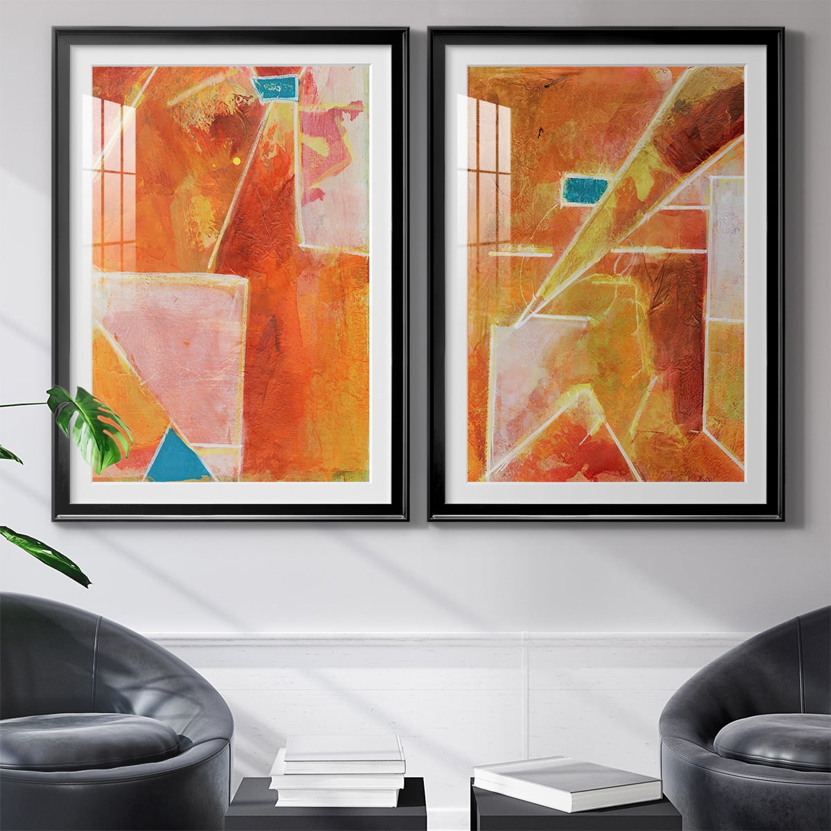 Wexford Home Primary Connection V Premium Framed Print, 18.5" x 24.5" - Ready to Hang, Black (Set of 2)