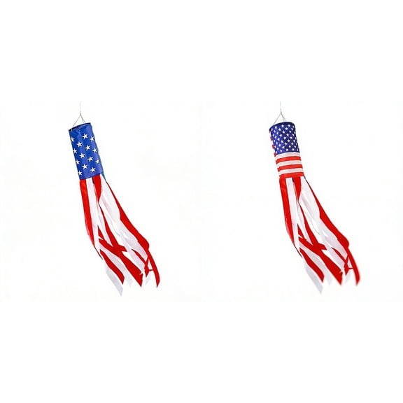 American Flag Windsock, 4th Of July Patriotic Decorations, Independence Day Memorial Day Outdoor Decor for Yard Porch Garden 39 inch 1-2PCS