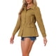 thumbnail image 4 of Chaquetas utilitarias para mujeres INSPIRE CHIC con cintura ajustable, bolsillos con solapa, chaquetas con cremallera y botón en caqui oscuro XL, 4 of 6