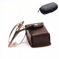 thumbnail image 1 of Gafas de lectura plegables fáciles de usar, almohadillas para la nariz, caja de cuero, bolsa con cremallera, lámina de resina plegable, gafas de lectura, 1 of 1