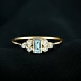thumbnail image 3 of Rosec Jewels Baguette Aquamarine Promise Ring for Women - Bezel Set Aquamarine Diamond Ring - AAA Quality - Ready to Gift, 14K Yellow Gold, US 4.00, 3 of 5