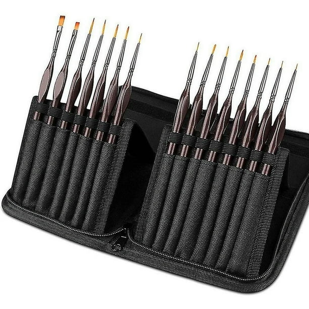 Paint Brush Set,15pcs Miniature Painting Brushes Kit,Professional Mini Fine Paint Brushes Set