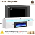 thumbnail image 3 of Merluxy 70" Floating TV Stand with Fireplace, Modern Wall Mounted Entertainment Center, White/Black, 3 of 9