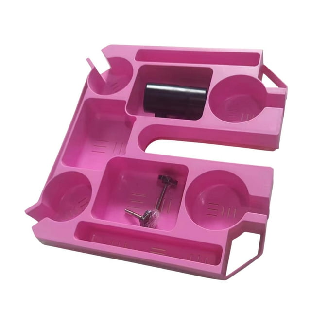 Bandeja para mesa con sombrilla de patio, 4 portavasos, altura ajustable, soporte para sombrilla Rosa
