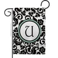 thumbnail image 2 of Breeze Decor 80073 Damask U Monogram 2-Sided Impression Garden Flag - 13 x 18.5 in., 2 of 2