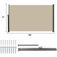 thumbnail image 4 of Outdoor Privacy Screen Aluminum Patio Retractable Side Awning Waterproof Sunshade Privacy Screen for Pool/Garden/Outdoor Shower Beige, 118.1" x 70.9", 4 of 7