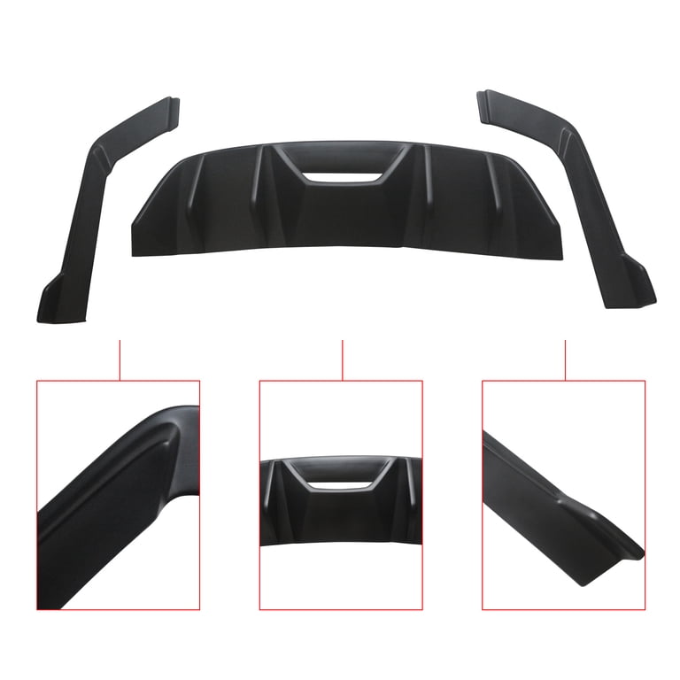MP Concepts Quad Exhaust Rear Diffuser For 2015-2017 Mustang GT/EcoBoost Premium - ABS Plastic, Aggressive Styling