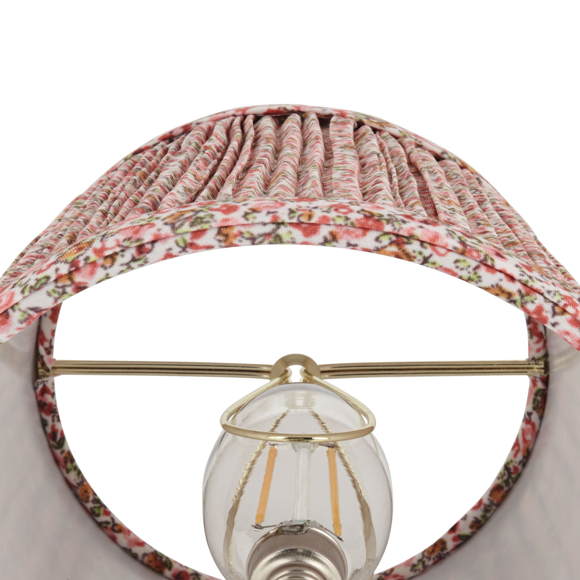 Springcrest 4" Top x 6" Bottom x 5 1/2" High x Print Lamp Shade Replacement Small Pink Red Leaf Shirred Pleated Clip On Candelabra