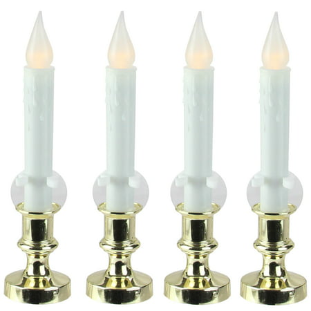 Set of 4 LED Flickering Window Christmas Candle Lamp with Timer
