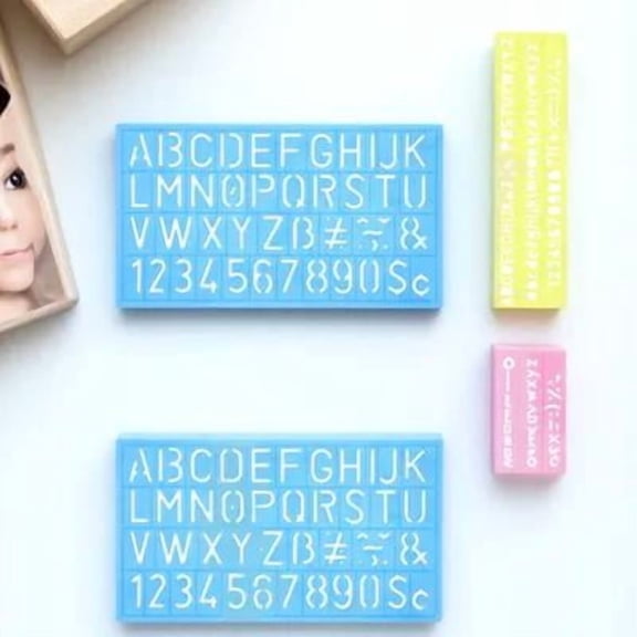 BESTOYARD 4Pcs Washable Multi Function Letter Stencils for Painting and Craft Accessories