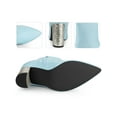 thumbnail image 2 of BLISSFUL STEP Glitter Heel Zipper Block Heels Ankle Boots for Women Sky Blue 9, 2 of 6