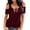 Wine, variant on Ymauqau Women's Cold Shoulder Tops Short Sleeve Criss Cross Lace up V Neck T Shirts Party Club Tunic Blouses