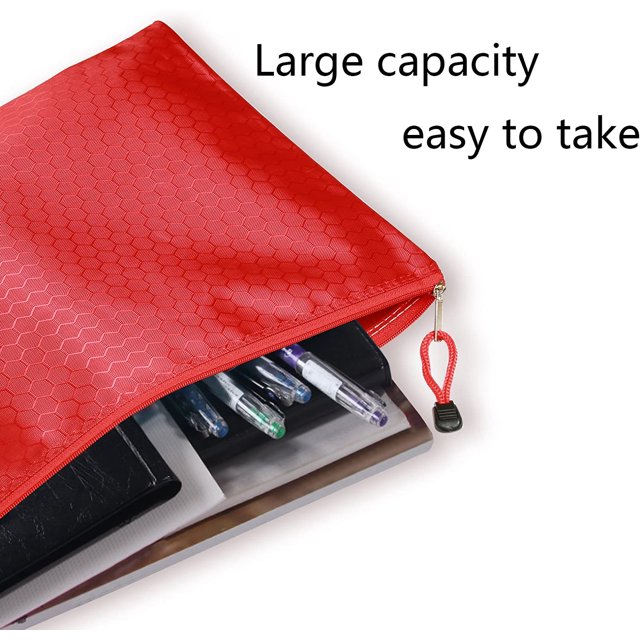 cremallera de 5 piezas, bolsas de archivo de tela Oxford con carpeta de paquete con cremallera Almacenamiento portátil impermeable para suministros de oficina, accesorios de viaje