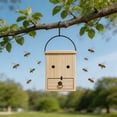 thumbnail image 4 of Outdoor Carpenter Bee Trap, Natural Solid Wood Wasp Catcher with Drawer, Hanging Bee Killer for Garden Yard Patio, Reusable Carpenter Bee Trap for Home Pest Control, 4 of 4