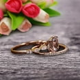 thumbnail image 6 of 1.50 Carat Princess Cut Morganite 10k Rose Gold Wedding Set Engagement Ring Art Deco Stacking Matching Wedding Band, 6 of 6