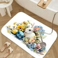 thumbnail image 3 of 1pc Easter Rabbit with Flowers Absorbent Non-Slip Bathroom Thickened Flannel Rug Decor,Soft,Quick Drying,Suitable For Indoor/outdoor Use,Bathrooms,Bedrooms,Kitchens,Terrace,Laundry Rooms,16"x24", 3 of 9