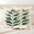 thumbnail image 3 of Green Botanical Outdoor Waterproof Pillow Covers, Tropical Leaves Farmhouse Decorative Square Throw Pillowcase Sofa Cushion Sham for Patio/Couch/Chair, 26"x26" 2 Pack, 3 of 8