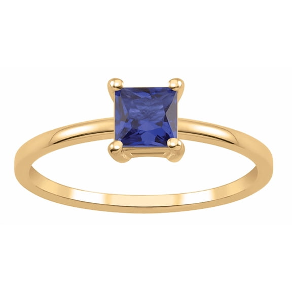 Personalized Square Birthstone Ring in 14k Gold for Women
