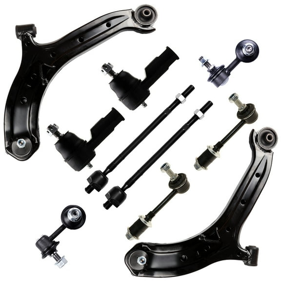 SCITOO 10pcs Suspension Kit 2 Lower Control Arm Ball Joint 2 Front 2 Rear Stabilizer / Sway Bar 2 Outer 2 Inner Tie Rod End fit for 2000 01 02 03 04 2005 for Hyundai Accent