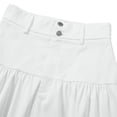 thumbnail image 6 of Levmjia Women Midi Skirt Flax Casual Solid Color Elastic Waist Button Front Zipper Side Slit Comfortable Beach Vacation Street Wear Summer, 6 of 6