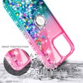 thumbnail image 2 of For iPhone 14 Plus Case Glitter, Sparkly Soft TPU Bumper for Women Girls Transparent Protective Phone Case, Pink&Green, 2 of 6