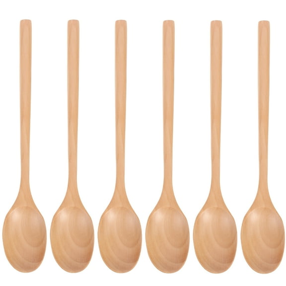 GOOHOCHY Wooden Spoon Set for Home Use Khaki Color Smooth Surface Easy to Pieces