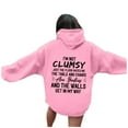 thumbnail image 2 of Womens Hooded Sweatshirts Long Sleeve Letter Printed Hoodies Crew Neck Cute Pullover Relaxed Fit Tops with Pocket, 2 of 6