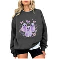 thumbnail image 2 of Wensltd Fall V Neck Sweatshirt for Women Funny Halloween Long Sleeve Graphic Family Party Tops, 2 of 4
