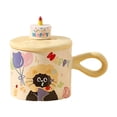 thumbnail image 1 of Taza de café de cerámica, taza de té, regalo de cumpleaños, para mujeres, hombres, desayuno, reutilizable, para dormitorio, oficina, creativa, amarillo, 1 of 8