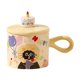 thumbnail image 1 of Taza de café de cerámica, taza de té, regalo de cumpleaños, para mujeres, hombres, desayuno, reutilizable, para dormitorio, oficina, creativa, amarillo, 1 of 8
