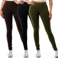 thumbnail image 4 of 3 Pack Women's High Waisted Leggings Ultra Soft Wide Waistband Pants S-3XL, 4 of 5
