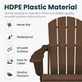 thumbnail image 6 of JUSTLET Folding Adirondack Chair set of 4, All-Weather Fire Pit Chairs, HDPE Adirondack Chairs with 2 Cup Holder, Outdoor Lawn Chair for Patio Garden, Brown, 6 of 9
