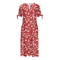 thumbnail image 4 of HomeGardon Liquidation! Robes d'Été pour Femmes 2025, Robes d'Été pour Femmes, Mode Femmes Été Décontracté Col en V Manches Courtes Bouton Robe Longue, P-TTTG, 4 of 5