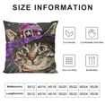 thumbnail image 5 of SHANXI Halloween Cat Pillow Covers 18x18 Inch Cute Cat with Purple Witch Hat Spooky Throw Pillow Cases Cotton Linen Halloween Farmhouse Decor Cushion Cover 22x22in, 5 of 5