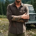 thumbnail image 4 of Guluxicc Shirts for Men Button Down Long Sleeve Shirts with Multi Pockets Hiking Summer Casual Outfit, 4 of 5