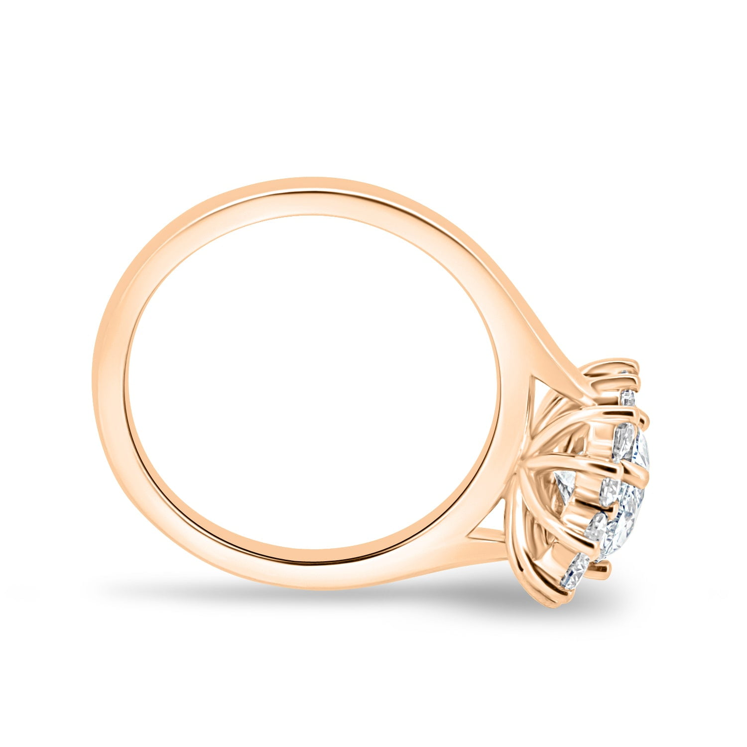 ESTE ORIGIN 2.00Ct Oval Cut Moissanite Engagement Ring – Halo & Cathedral Setting in 10K Rose Gold for Women