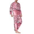 thumbnail image 2 of Fotbe Glittering Pink Bathtub Pattern Long Sleeve Pajama Set for Men,Sleepwear Set,2-piece Loungewear Set,Soft PJs Comfy Nightwear with Pockets-Small, 2 of 7